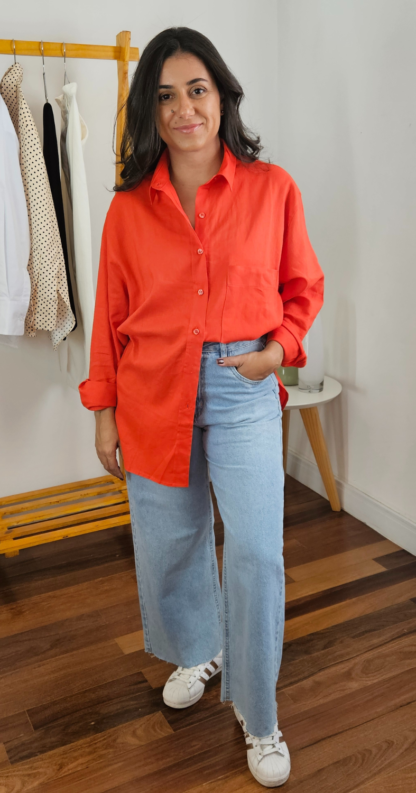 CAMISA OVERSIZED LINHO VERMELHA - Image 4