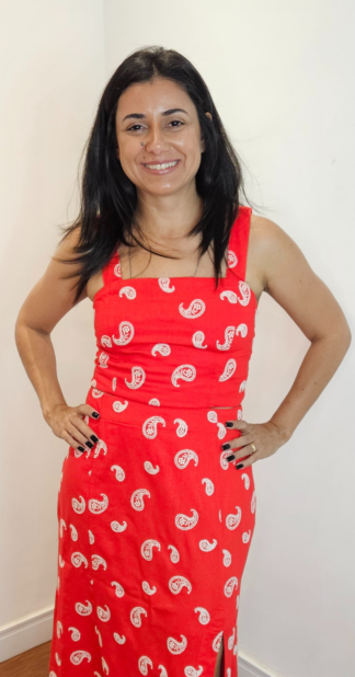 CROPPED BORDADO VERMELHO