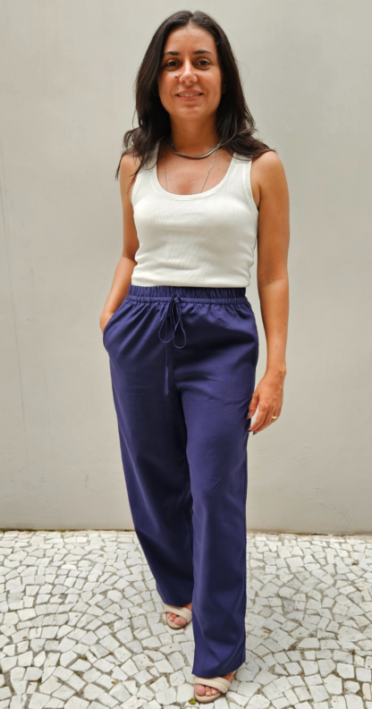 CALÇA LINHO MISTO MARINHO - Image 3