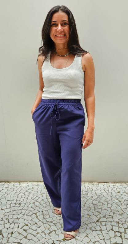 CALÇA LINHO MISTO MARINHO - Image 2
