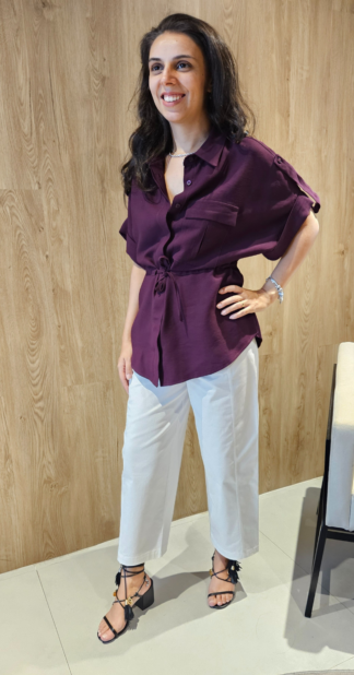 CAMISA MANGA CURTA ACINTURADA